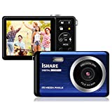Compact Digital Camera for Photography, Rechargeable 20MP Point and Shoot Camera with 2.8' LCD 8X Digital Zoom for Kids Teens Elders（Blue）
