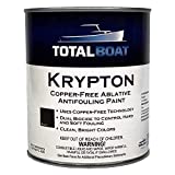 TotalBoat Krypton Copper Free Antifouling – Marine Ablative Boat Bottom Paint | For Fiberglass, Wood, Aluminum & Steel Boats | Ideal for Outdrives & Trim Tabs (Black, Gallon)