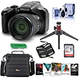 Minolta MN67Z 20MP FHD Wi-Fi Bridge Camera with 67x Optical Zoom, Black - Bundle with Camera Case, 64GB SDHC Memory Card, Table Top Tripod, Memory Wallet, Cleaning Kit, Card Reader, Software Package