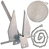 WindRider Boat Anchor Kit - Fluke Style Boating Anchors for Sand - Boat Anchor Rope and Chain - 20-30ft Boats Fortress Anchor - Heavy Duty Boat Anchor - Fluke Anchor Kit - Marine Boat Anchor
