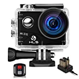 Video Action Camera 4K with Wide Angle Lens HD WiFi Underwater Camera with Waterproof Case Remote Outdoor Sports Camera for Vlog with Accessories Mount Kit Battery Charger