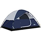 Pacific Pass 4 Person Family Dome Tent with Removable Rain Fly, Easy Set Up for Camp Backpacking Hiking Outdoor, 108.3 x 82.7 x 59.8 inches, Navy Blue