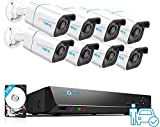 REOLINK 4K Security Camera System, 8pcs H.265 4K PoE Security Cameras Wired with Person Vehicle Detection, 8MP/4K 16CH NVR with 3TB HDD for 24-7 Recording, RLK16-810B8-A