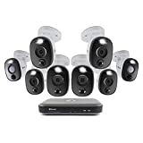 Swann Home Security Camera System, 8 Channel 8 Bullet Cams, 4K Ultra HD DVR, Indoor/Outdoor Wired Surveillance CCTV, Color Night Vision, Motion Sensor Lights, Alexa + Google, 2TB HDD, SWDVK-855808WL