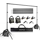 Background Support System Kit 6.5x10ft Adjustable Photo Backdrop Stand with 3 x Spring Clamps and Carry Bag for Photography Photo Video…