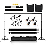 Backdrop Stand, CPLIRIS 7x10ft Adjustable Background Support with 4 Spring Clips, 2 Sandbag, 4 Backdrop Holder Clips for Photoshoot, Parties, Baby Shower, Birthday, Wedding