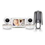 Motorola Baby Monitor VM855 - 5' WiFi Video Baby Monitor with 2 Cameras, Crib Mount - Connects to Phone App, 1000ft Range, Two-Way Audio, Split-Screen, Remote Pan-Tilt, Digital Zoom, Room Temp, Music
