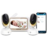 Motorola Connect85-2 Video Baby Monitor – 5’ Parent Unit and WiFi HD Viewing – Two Cameras with Mood Light, Remote Pan Scan, Digital Tilt/Zoom, 2-Way Talk, Night Vision, Temp Sensor