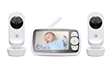 Motorola Connect20-2 Video Baby Monitor with Two Cameras – 4.3' Parent Unit and Wi-Fi Viewing for Baby, Elderly, Pet - 2-Way Audio, Night Vision, Temperature Sensor, Digital Zoom