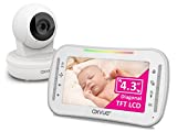 Baby Monitor with Remote Pan-Tilt-Zoom Camera|Keep Babies Safe with 4.3” Large Screen, Night Vision, Talk Back, Room Temperature, Lullabies, 1000ft Range