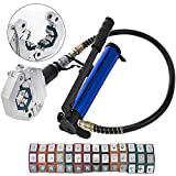  Mophorn Manually Operated AC Hose Crimper FS-7842B Separable Hydraulic Hose Crimper Kit Manual Piston Valve For Aluminum Pump Air Conditioning Repair with 7 Dies Whole Set Handheld AC Hose 