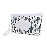 Itzy Ritzy Reusable Wipe Pouch – Take & Travel Pouch Holds Up To 30 Wet Wipes, Includes Silicone Wristlet Strap, Cactus