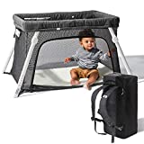Lotus Travel Crib - Backpack Portable, Lightweight, Easy to Pack Play-Yard with Comfortable Mattress - Certified Baby Safe