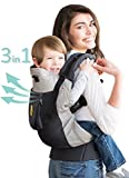 LÍLLÉbaby 3-in-1 Ergonomic CarryOn Airflow - Toddler Carrier - with Lumbar Support & Breathable Mesh - for Children 25-60 lbs - Perfect for Hiking, Travel and Everyday Family Events - Charcoal/Silver