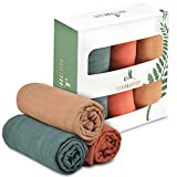 Fern & Avery Muslin Swaddle Blankets - Gender Neutral Receiving Blankets - Bamboo and Organic Cotton Baby Blankets for Boy or Girl - Forest Theme