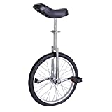 ZeHuoGe 20' Wheel Unicycle with Excellent Manganese Steel Frame Leakage Protection Mute Bearing Cycling Outdoor Sports Fitness Exercise US Delivery (Silver)