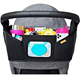 liuliuby Stroller Organizer - Large Storage Space with Easy Access Wipes Pocket and Customizable Compartments - Universal Fit