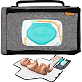 liuliuby Smart Changing Kit - Portable Diaper Changing Pad with Wipes Dispenser Pocket - Extra Large Mat for Baby and Toddler