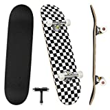 Skateboards, 31'' x 8'' Complete Standard Skateboards for Beginners with 7 Layers Canadian Maple, Double Kick Concave Skateboards for Kids Youth Teens Man and Women