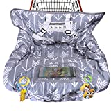 Shopping Cart Cover for Baby Cotton High Chair Cover Full Safety Harness, Machine Washable and Waterproof for Infant, Toddler, Boy or Girl Large