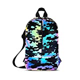 YAFOWUK Cross Body Reflective Sling Backpack,Rainbow Chest Casual Bag for Sport,Skateboarding, Motorcycling,Jogging,Hiking