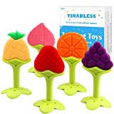 Teething Toys (5 Pack) - Tinabless Infant Teething Keys Set, BPA-Free, Natural Organic Freezer Safe for Infants and Toddlers, Silicone Baby Teethers