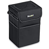 Knodel Car Garbage Bag, Waterproof Car Trash Can with Lid, Auto Garbage Bag Hanging, Leak-Proof Car Storage Bag (Black)