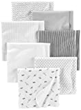Simple Joys by Carter's Unisex Kids' Flannel Receiving Blankets, Pack of 7, Grey/White/Black, One Size