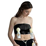 Medela Easy Expression Hands Free Pumping Bra, Black, Large, Comfortable & Adaptable with No-Slip Support for Multitasking