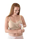 Kindred Bravely Sublime Hands Free Pumping Bra | Patented All-in-One Pumping & Nursing Bra with EasyClip (Beige, Large)