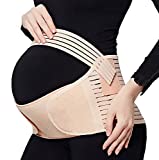 Maternity Belt Pregnancy Belly Band Waist Abdominal Back Belly Band Support Brace, Beige, One Size