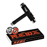 Bones Reds Bearings 8-Pack for [Skateboards, Longboards, Scooters, Spinners] (8-Pack W/Tool)