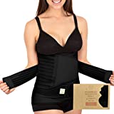 3 in 1 Postpartum Belly Support Recovery Wrap – Postpartum Belly Band – After Birth Brace – Slimming Girdles – Body Shaper - Waist Shapewear – Post Surgery & Back Support - Pregnancy Belly Support Band (Midnight Black, One Size)