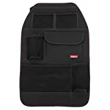 Diono Stow 'n Go Car Back Seat Organizer for Kids, Kick Mat Back Seat Protector, With 7 Storage Pockets, 2 Drinks Holders, Water Resistant, Durable Material, Black
