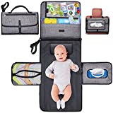 Gimars Large Capacity 6 Pockets Baby Portable Changing Pads, Waterproof & Easily Cleanable Detachable Travel Portable Diaper Changing mat, Baby Shower Gifts, Newborns Essentials