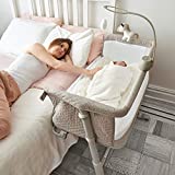 Cloud Baby Premium Baby Bassinet plus Hanging doll, Music and Built in wheels, Best Baby Bed for Infant Newborn Girl Boy Unisex, Bedside Bassinet, Portable Crib and Sleeper for Safer Cosleeping