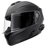 Sena Outrush R Bluetooth Modular Motorcycle Helmet with Intercom System (Matte Black, Large)