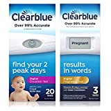 Clearblue Digital Ovulation Test, 20 Ovulation Tests with Pregnancy Test with Smart Countdown, 3 Pregnancy Tests