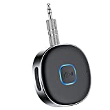 Bluetooth Aux Receiver for Car, Portable 3.5mm Aux Bluetooth Car Adapter, Bluetooth 5.0 Wireless Audio Receiver for Car Stereo/Home Stereo/Wired Headphones/Speaker, 16H Battery Life