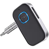 COMSOON Upgraded Bluetooth 5.0 Receiver for Car, Noise Cancelling Bluetooth AUX Adapter, Bluetooth Music Receiver for Home Stereo/Wired Headphones/Hands-Free Call,16H Battery Life-Black+Silver