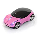 Bewinner Wireless Mouse for Kids, 2.4G Wireless Mouse with USB Receiver, Car Wireless Mouse Bluetooth Optical Mouse 1600DPI for Laptop PC Tablet Gaming Office OS X / Win (Pink)