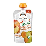 Amazon Brand - Mama Bear Organic Baby Food, Stage 2, Mango Apple Carrot Peach, 4 Ounce Pouch (Pack of 12)