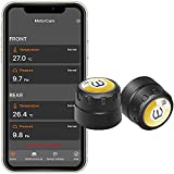 ZHIHAOO Bluetooth Wireless Tire Pressure Monitoring System for Motorcycles, Real-time Displays 2 Tires' Pressure and Temperature TPMS, Supports Android and iOS