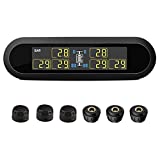 B-Qtech Tire Pressure Monitoring System RV TPMS for Trailer Travel Motorhome(0~199PSI) with 6 Sensors, Wireless Solar Powered TPMS 5 Alarm Modes Tire Pressure Real-time Monitor Alarm System