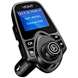 Bluetooth FM Transmitter for Car [2022 Upgrade] Bluetooth Car Adapter Kit, Huge 1.44-inch Display, SD/TF Card Support, AUX Input, Compatible w/ All Smartphones. iPods, FM Transmitter Bluetooth