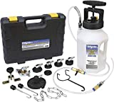 Mityvac MV6840 Hydraulic Brake and Clutch Pressure Bleeding System with Integrated Safety and Pressure Relief Valve, 7 Master Cylinder Adapters and Case , Black , 12 x 12 Inch