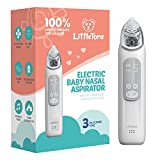 LitteTora Rechargeable Baby Nasal Aspirator - Electric Nose Sucker Baby Nose Cleaner - Toddlers Booger Mucus Sucker - Baby Vac Nasal Aspirator - Infant Booger Suction Removal Device