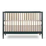 Dream On Me Clover 4-in-1 Modern Island Crib with Rounded Spindles I Convertible Crib I Mid- Century Meets Modern I Coordinates with The Clover Changing Table, Olive, 54.3x30.3x36.3 Inch (Pack of 1)
