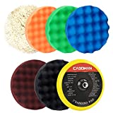 CASOMAN 7-Inch Buffing and Polishing Pad Kit, 7 Pieces 7' Polishing Sponge, Waxing Buffing Pad Kit