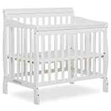 Dream On Me Aden 4-in-1 Convertible Mini Crib in White, Greenguard Gold Certified, 36x23x39 Inch (Pack of 1)